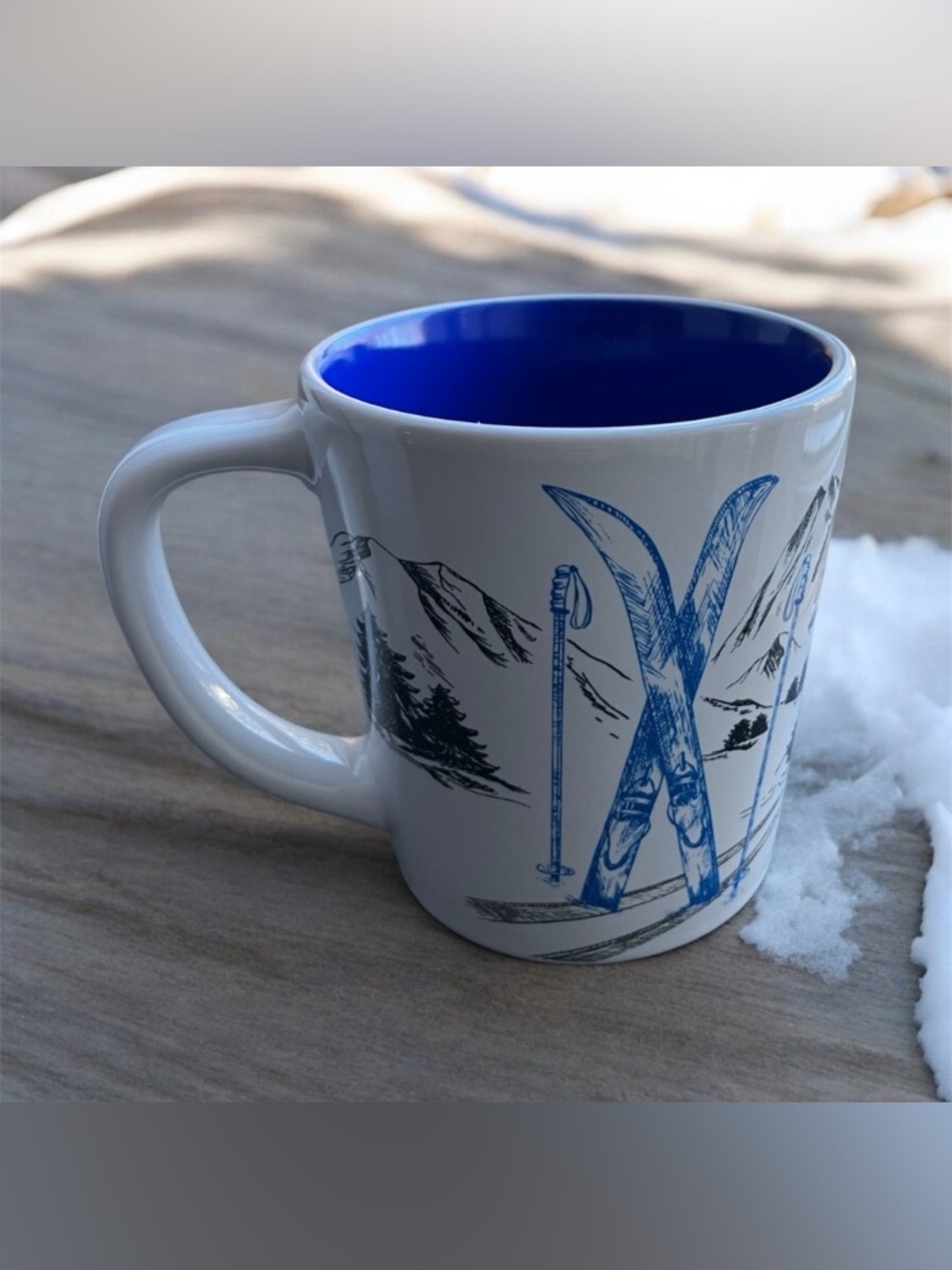 Tim Horton's Scenic Mountain Ski Coffee Mug Limited Edition 2018 Cobalt Blue